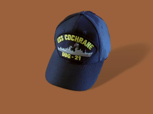 USS COCHRANE DDG-21 NAVY SHIP HAT U.S MILITARY OFFICIAL  BALL CAP U.S.A MADE