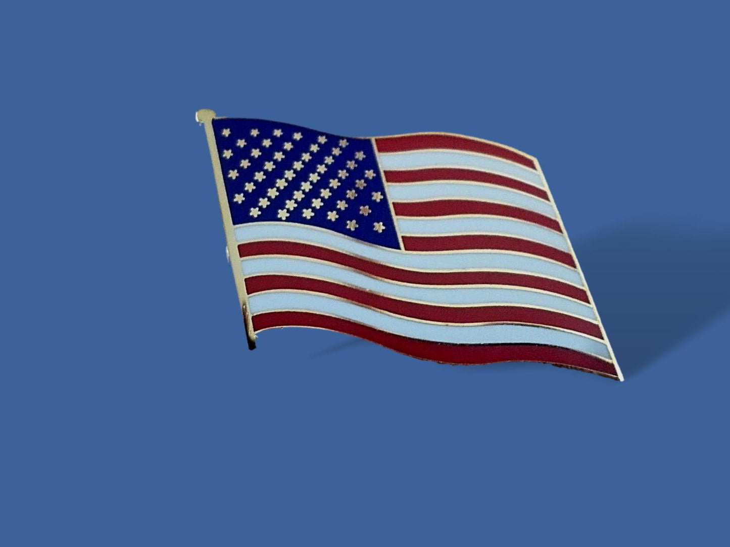 U.S.A AMERICAN FLAG HAT LAPEL PIN DOUBLE POST CLUTCH BACK UNITED STATES PIN