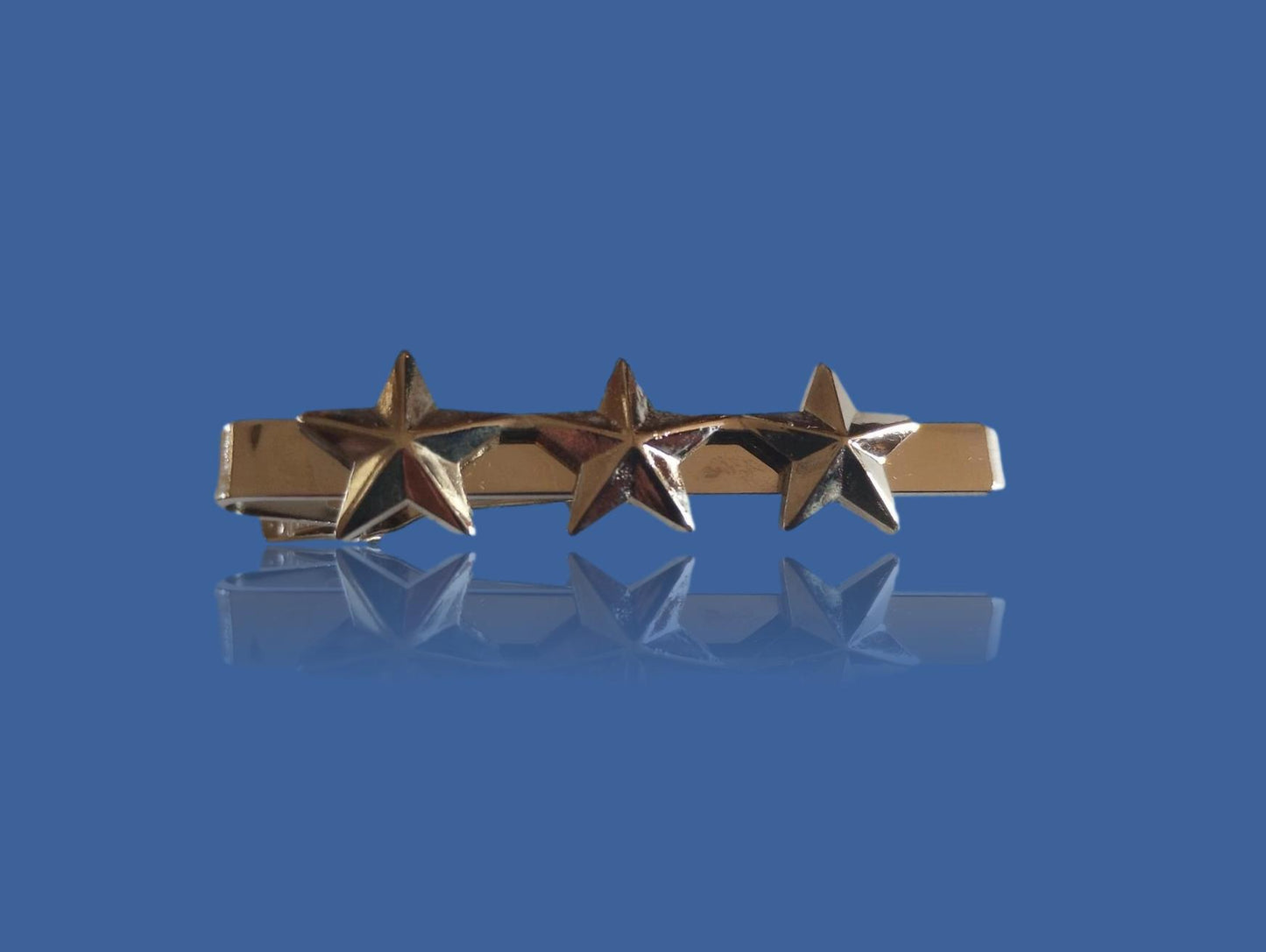U.S MILITARY LT. GENERAL THREE STAR TIE BAR TIE TAC U.S.A MADE POLICE SILVER COL