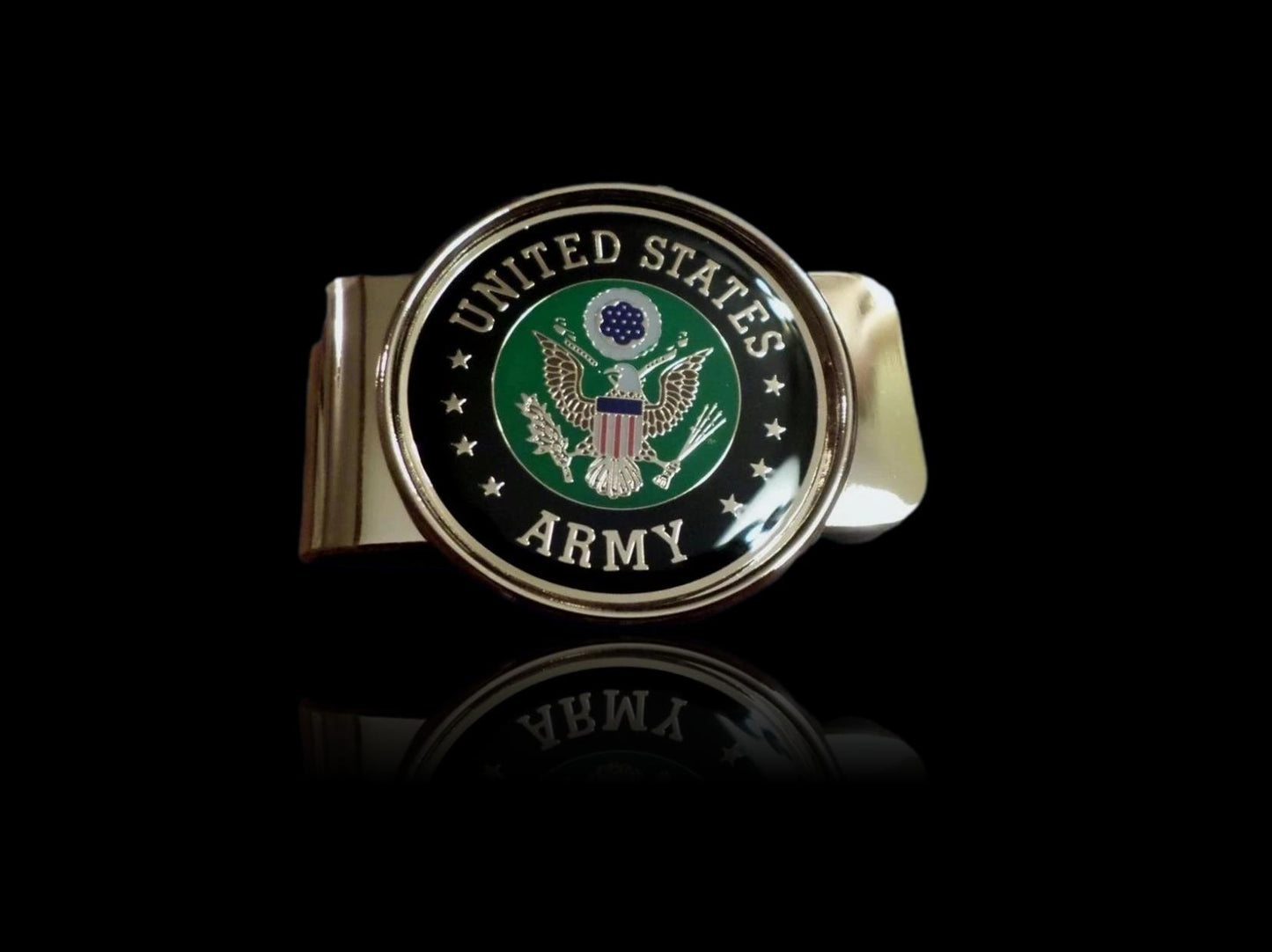 U.S MILITARY ARMY MONEY CLIP BRASS CONSTRUCTION OFFICIAL ARMY PRODUCT