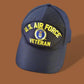 U.S AIR FORCE VETERAN HAT OFFICIAL U.S MILITARY BALL CAP U.S.A MADE