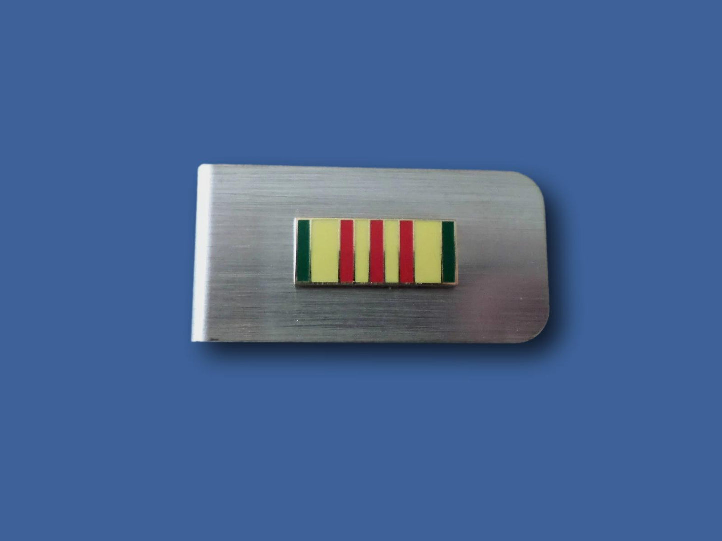 U.S MILITARY VIETNAM SERVICE RIBBON PIN STAINLESS STEEL MONEY CLIP