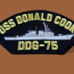 U.S NAVY SHIP HAT PATCH. USS DONALD COOK DDG-75 SHIP PATCH U.S.A MADE