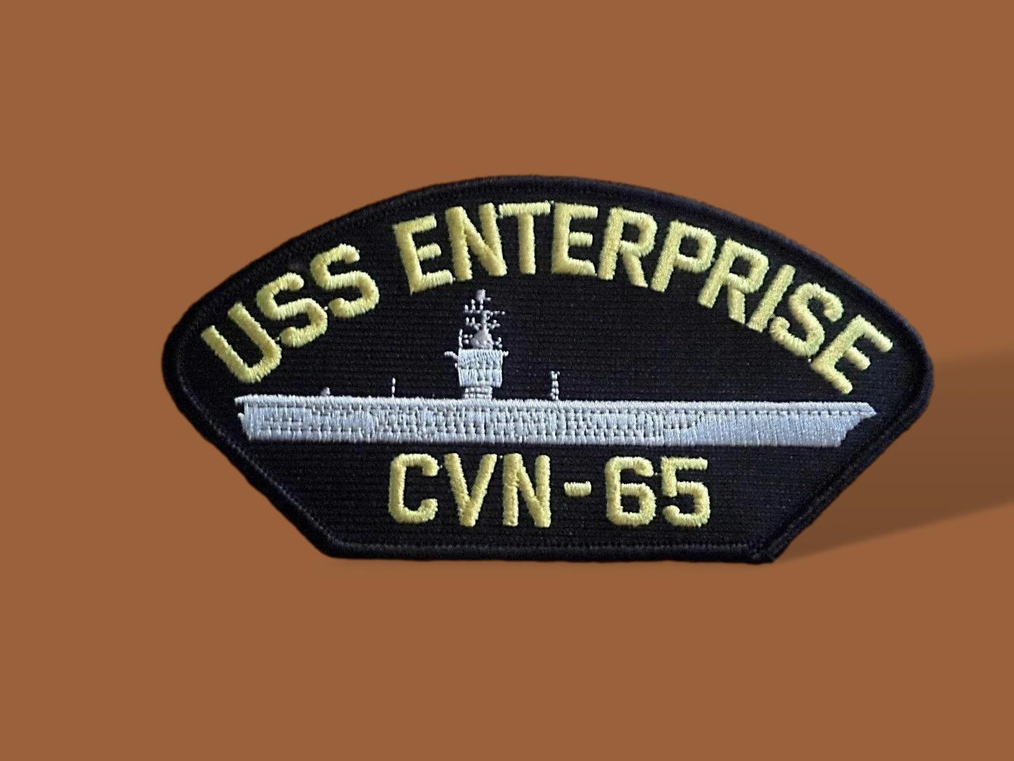 U.S NAVY SHIP HAT PATCH USS ENTERPRISE CVN-65  CARRIER U.S.A MADE HEAT TRANSFER