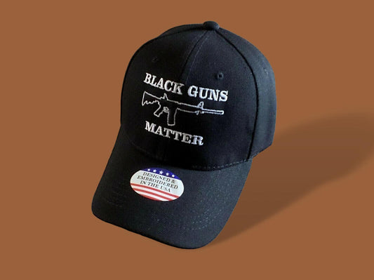 BLACK GUNS MATTER 6 PANEL CAP EMBROIDERED HAT 2nd AMENDMENT