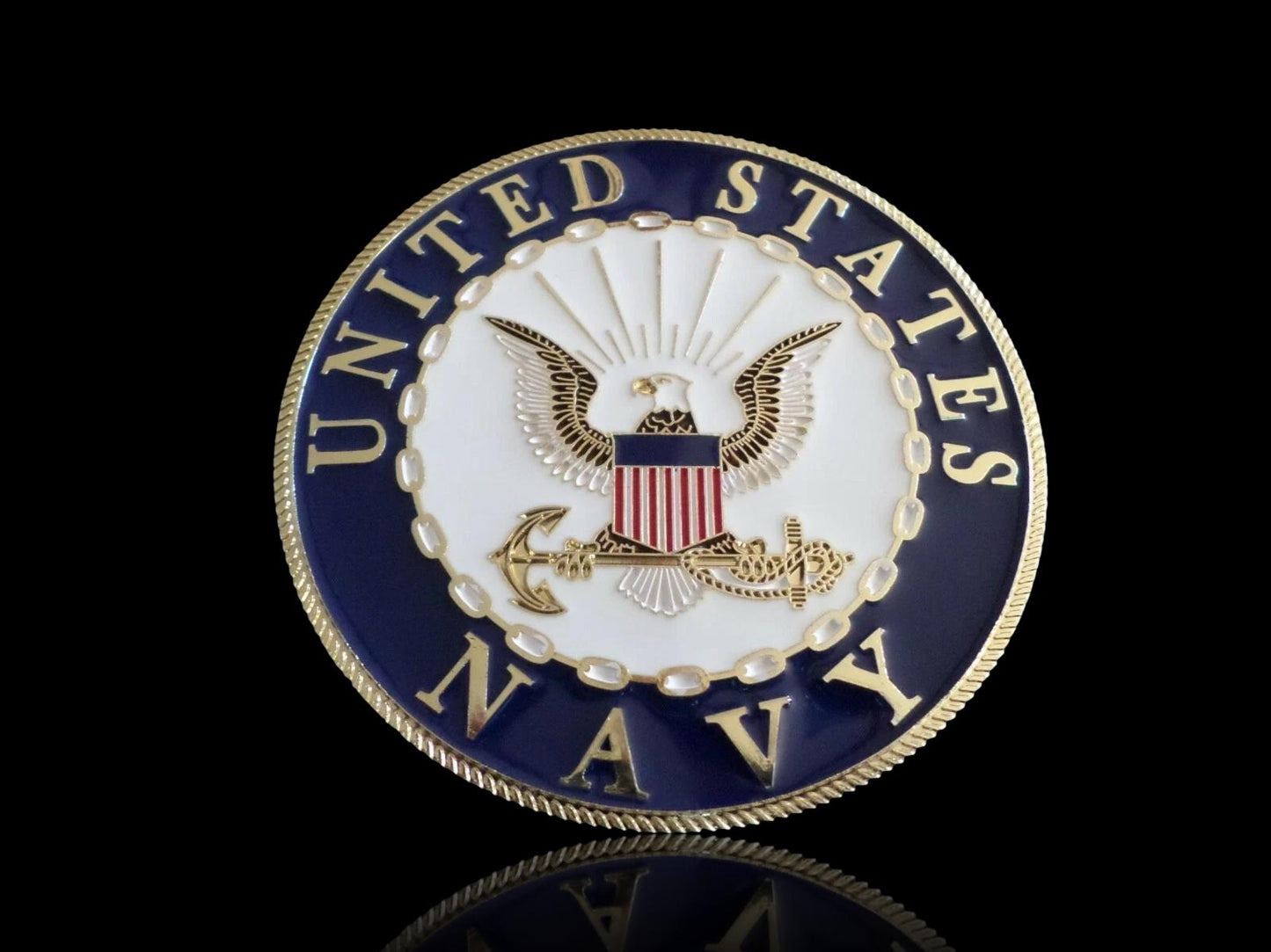 U.S NAVY AUTOMOBILE GRILL BADGE ALL WEATHER EMBLEM AUTO HOME MEDALLION