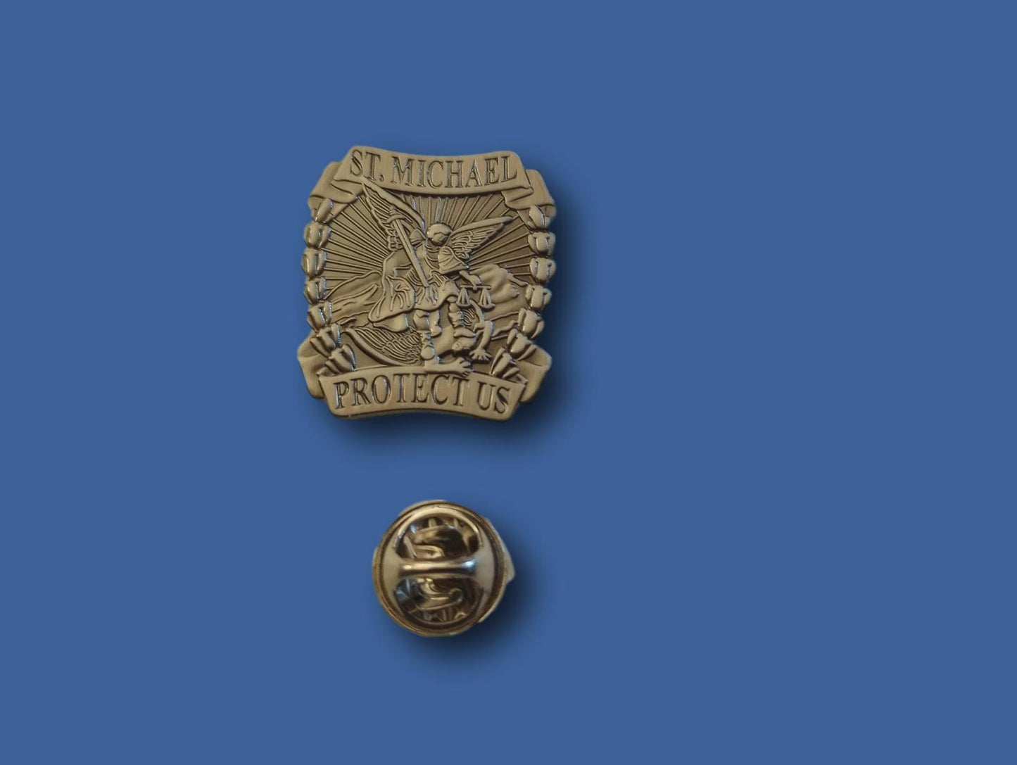 ST. MICHAEL PROTECT US SPIRITUAL RELIGIOUS HAT/LAPEL PIN NEW IN ORIGINAL PACKAGE