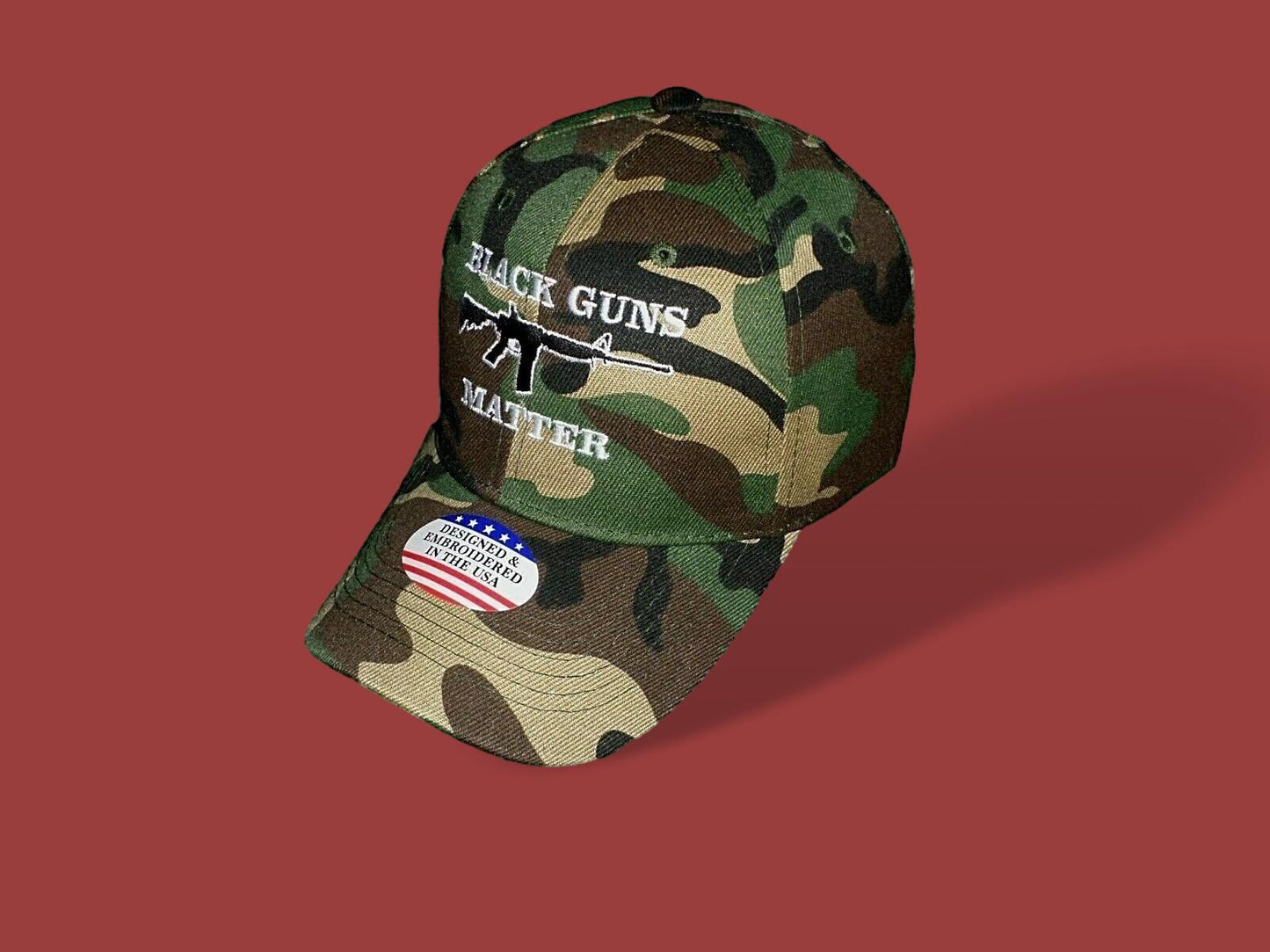 BLACK GUNS MATTER 6 PANEL CAP EMBROIDERED HAT CAMOUFLAGE 2nd AMENDMENT