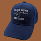 BLACK GUNS MATTER 6 PANEL CAP EMBROIDERED HAT 2nd AMENDMENT NAVY BLUE