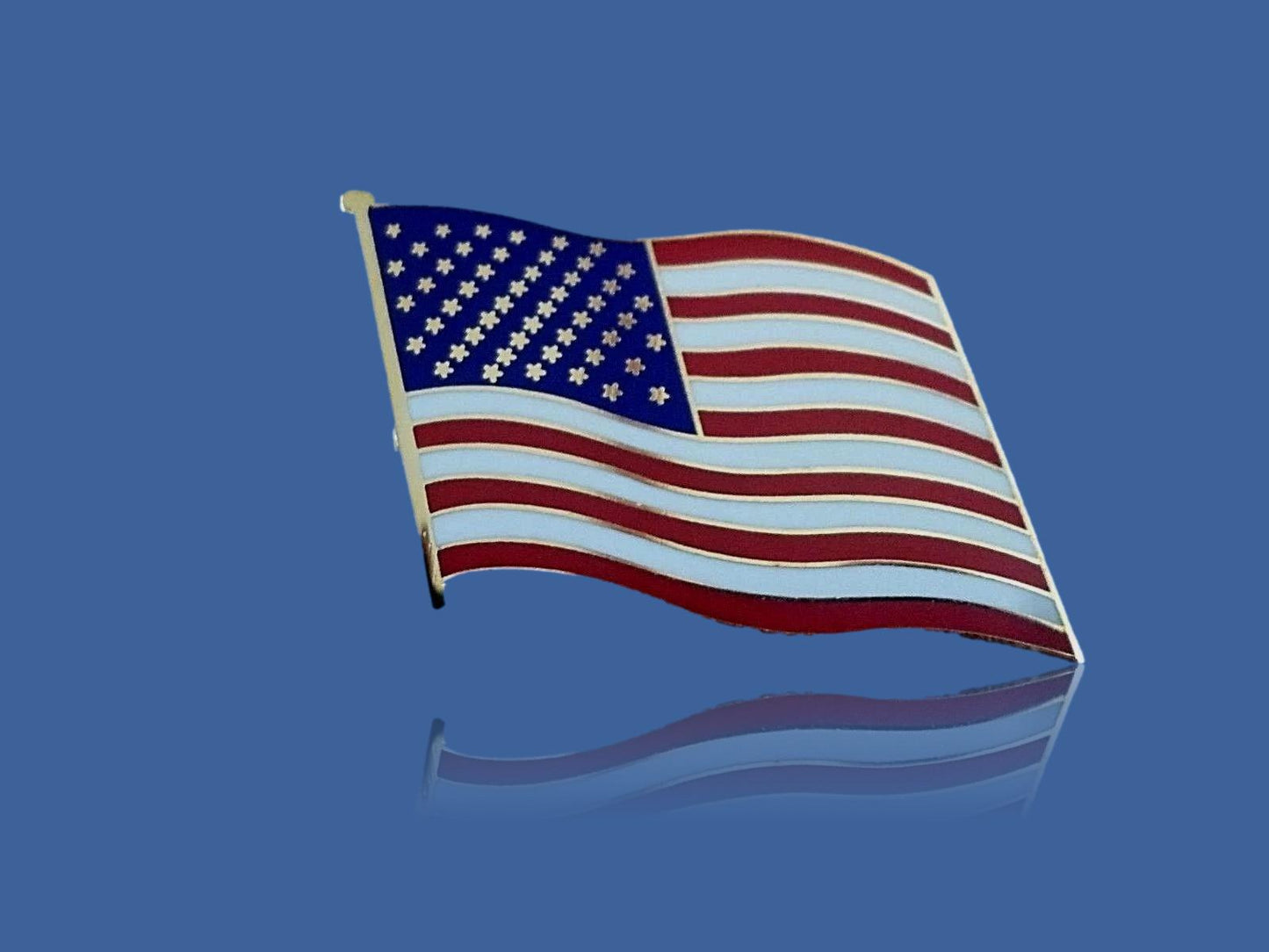 U.S.A AMERICAN FLAG HAT LAPEL PIN DOUBLE POST CLUTCH BACK UNITED STATES PIN