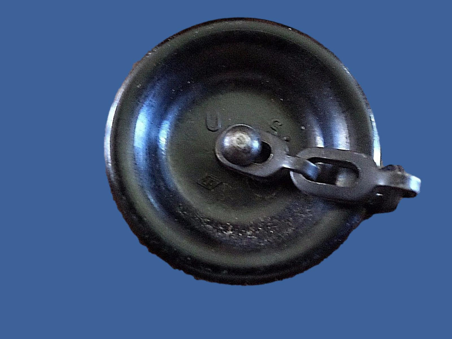 WWII U.S MILITARY CANTEEN BAKELITE CAP SCREW LID WITH CHAIN & CORK ALL ORIGINAL