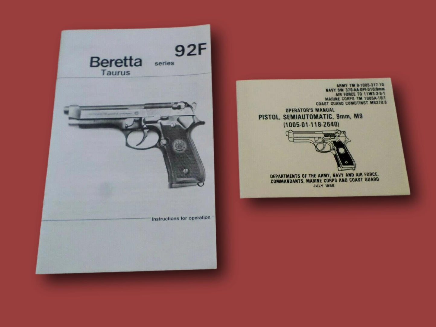 U.S ARMY BERETTA TAURUS HANDBOOK 92F TM PISTOL OPERATORS MAINTENANCE INSTRUCTION