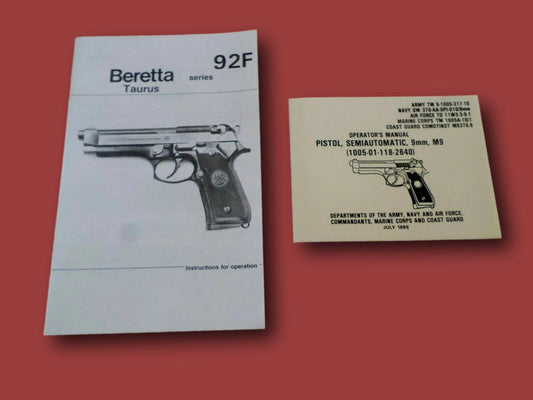 U.S ARMY BERETTA TAURUS HANDBOOK 92F TM PISTOL OPERATORS MAINTENANCE INSTRUCTION