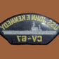 U.S NAVY SHIP HAT PATCH. USS JOHN F. KENNEDY CV-67 CARRIE USA MADE HEAT TRANSFER