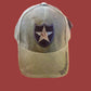 ARMY 2d INFANTRY DIVISION HAT EMBROIDERED U.S MILITARY CAP OD GREEN STONEWASHED