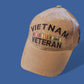 U.S MILITARY VIETNAM VETERAN HAT EMBROIDERED MILITARY BALL CAP KHAKI STONEWASHED