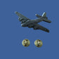 U.S MILITARY B-17 FLYING FORTRESS BOMBER PLANE HAT PIN BADGE DOUBLE CLUTCH BACK
