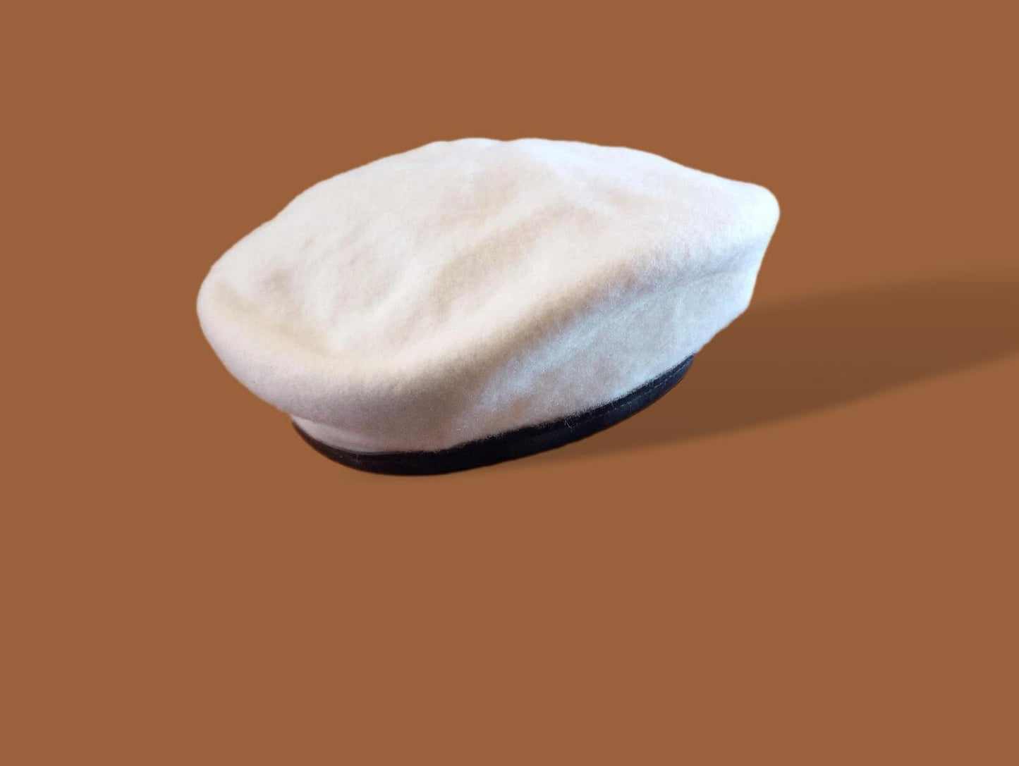 GENUINE U.S MILITARY ISSUE WHITE BERET WOOL BANCROFT  7 1/8  MEDIUM NEW USA MADE