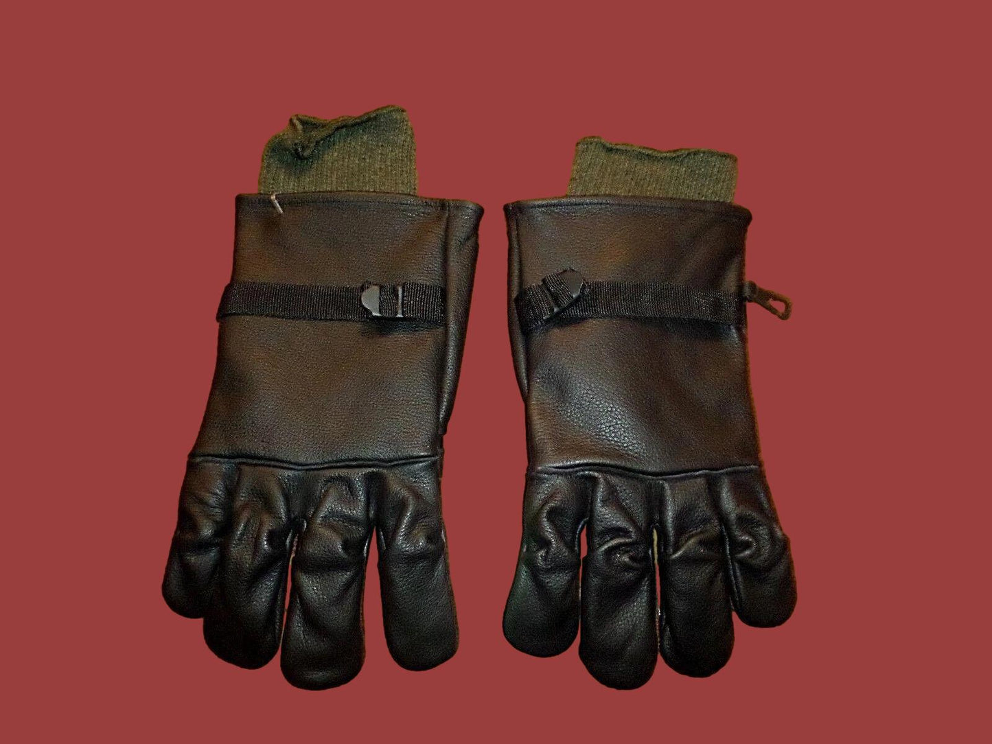 U.S MILITARY STYLE D-3A LEATHER GLOVES COLD WET WEATHER SIZE 6 X- LARGE W/LINER