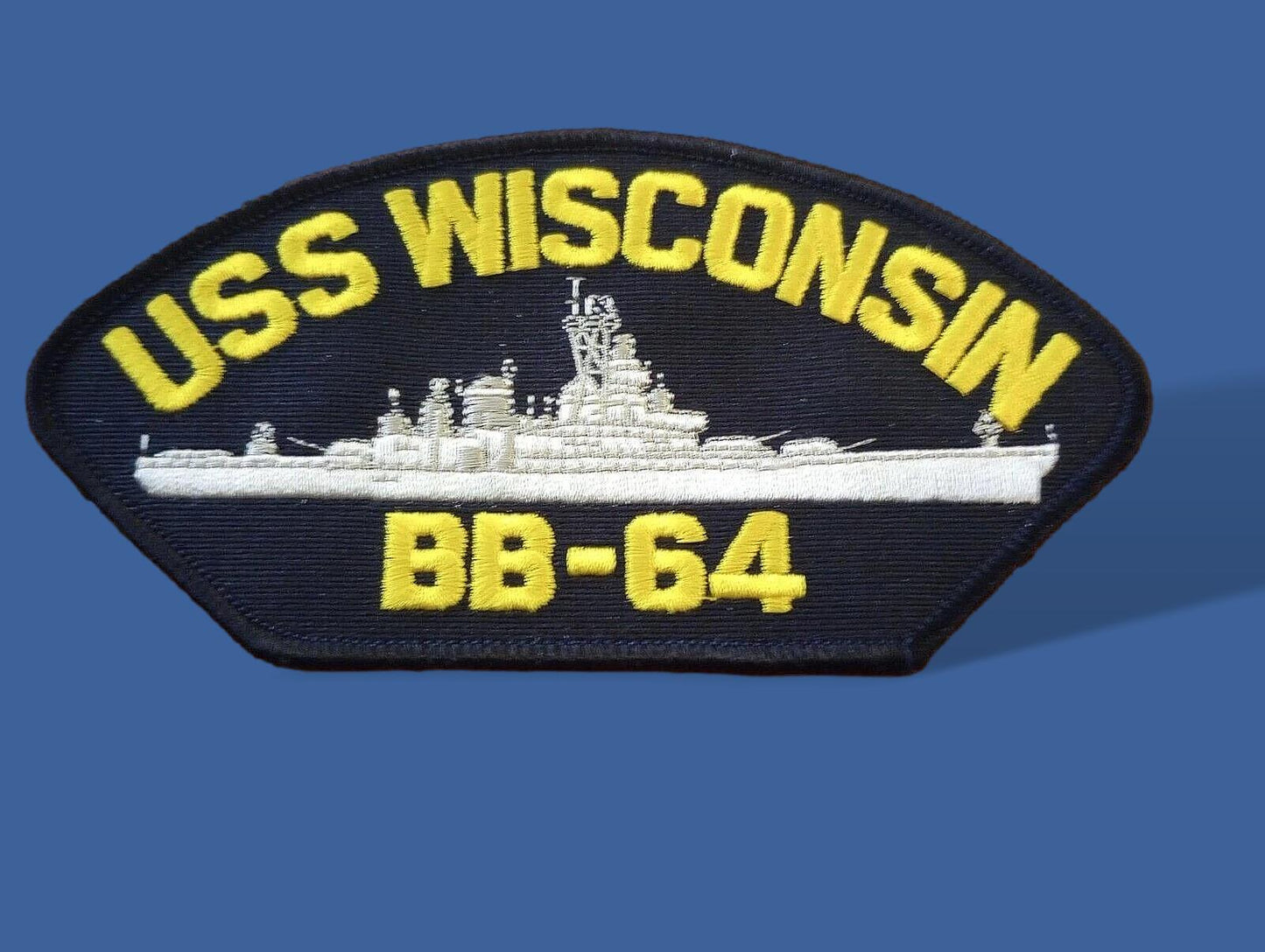 U.S NAVY SHIP HAT PATCH. USS WISCONSIN BB-64 SHIP PATCH USA MADE HEAT TRANSFER