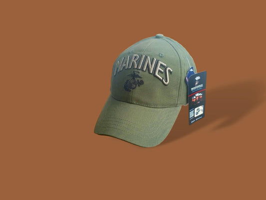 U.S Marine Corps EGA Hat OD Green USMC Licensed Military ball Cap 3D Design