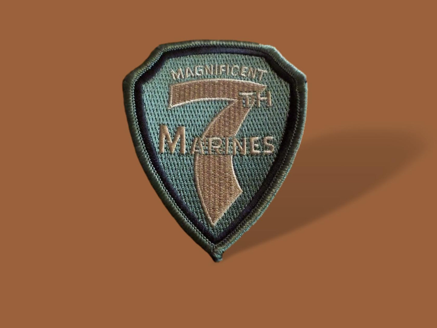 U.S. MILITARY MARINE CORPS MAGNIFICENT 7 PATCH SUBDUE OD GREEN 7TH USMC