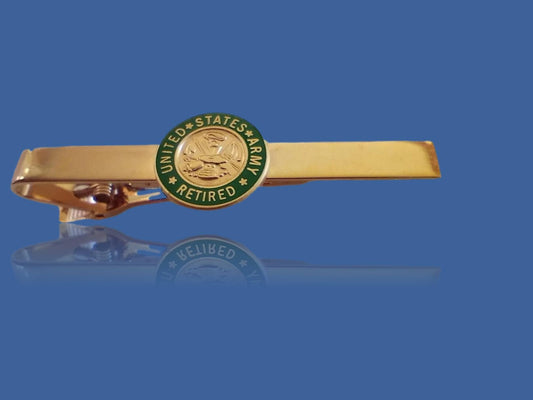 U.S MILITARY ARMY RETIRED TIE BAR OR TIE TAC CLIP ON TYPE U.S.A MADE U.S ARMY
