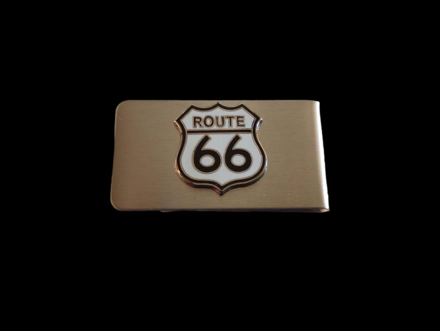 U.S HIGHWAY ROUTE 66 STAINLESS STEEL MONEY CLIP U.S.A MADE STREET SIGN ROUTE 66