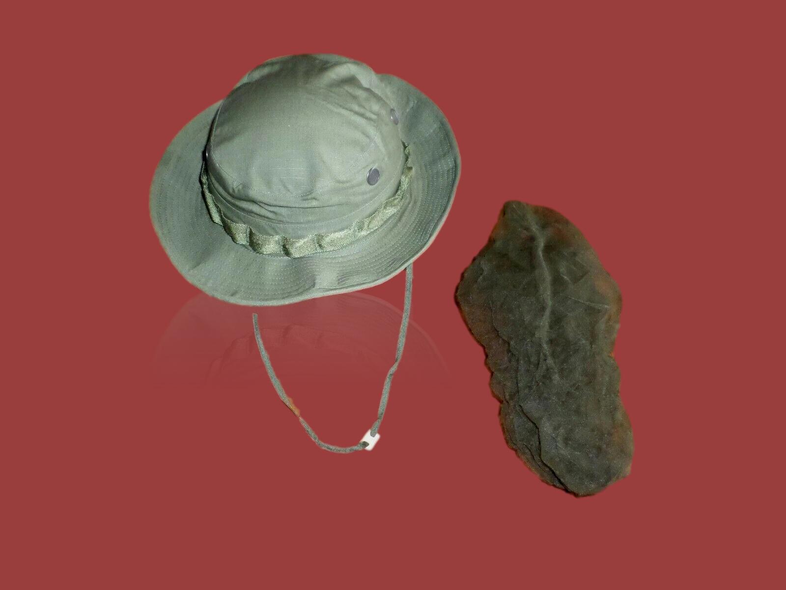 MILITARY VIETNAM BOONIE RIP-STOP JUNGLE HAT WITH NET OD GREEN 1969