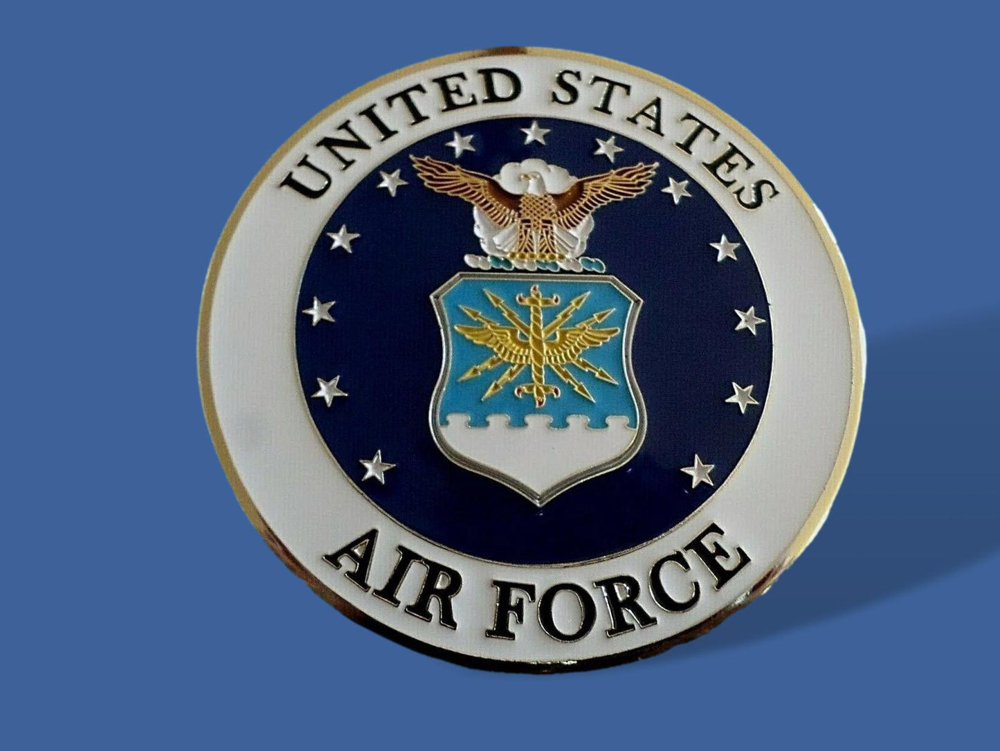 AIR FORCE AUTOMOBILE GRILL BADGE ALL WEATHER EMBLEM AUTO HOME MEDALLION