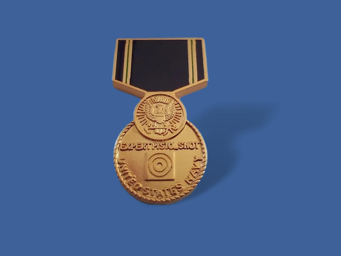 U.S MILITARY NAVY EXPERT PISTOL MARKSMANSHIP MEDAL HAT LAPEL PIN MINI SIZE