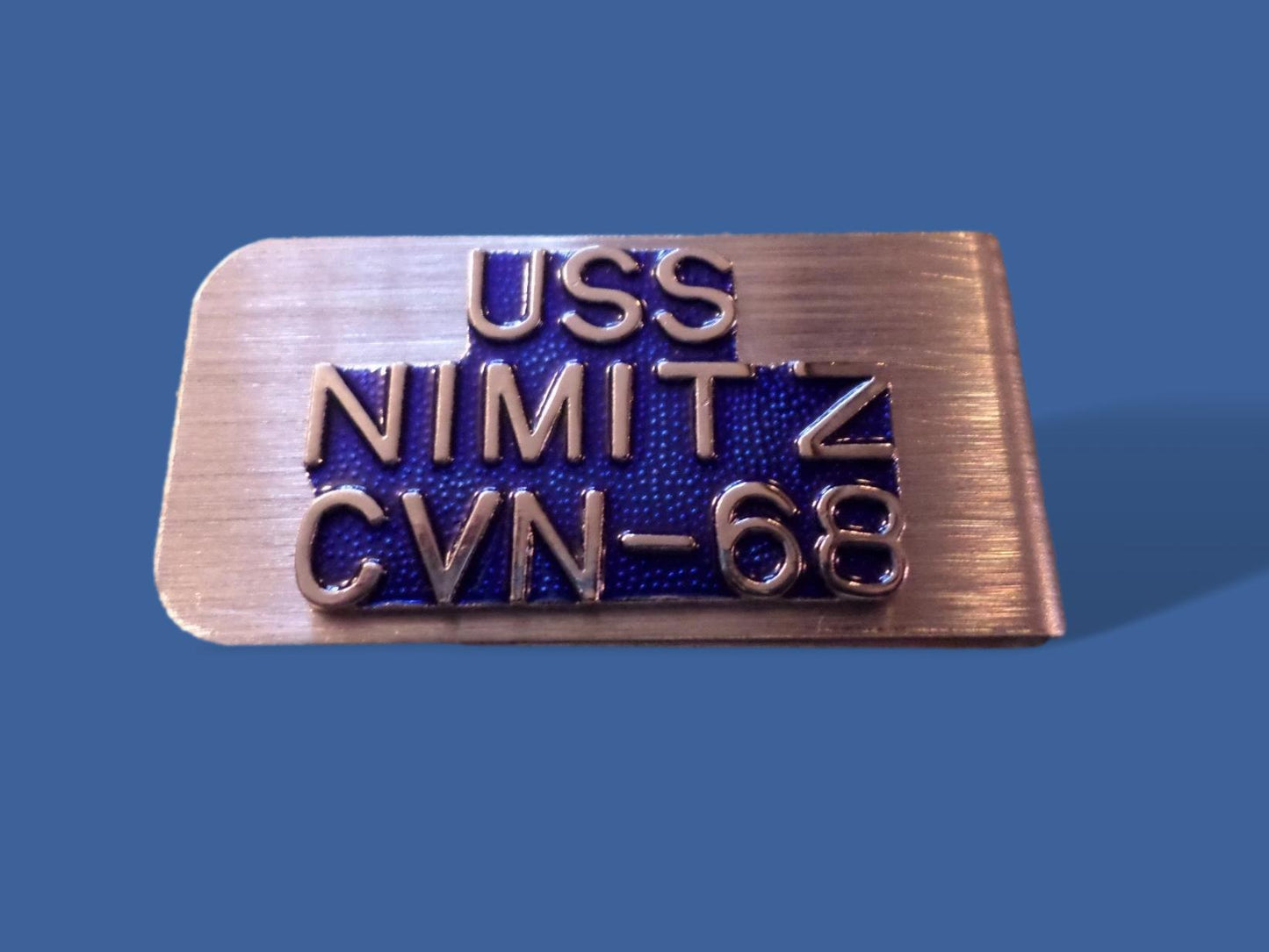 U.S MILITARY NAVY U.S.S NIMITZ CVN-68 METAL MONEY CLIP U.S.A MADE NEW IN BAGS