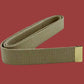 U.S MILITARY STYLE KHAKI WEB BELT WITH NAVY SEALS SILVER INSIGNIA BRASS BUCKLE
