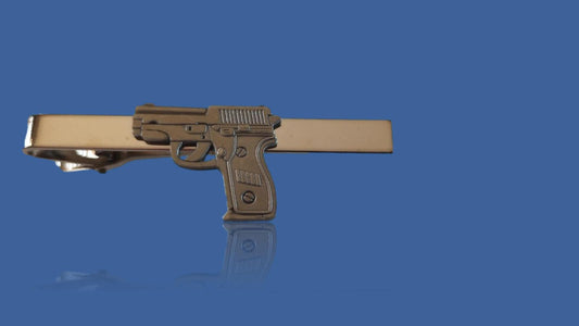 9 MM AUTOMATIC HAND GUN TIE BAR TIE TAC U.S.A MADE NEW 9MM AUTO