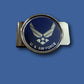 U.S MILITARY AIR FORCE MONEY CLIP BRASS CONSTRUCTION OFFICIAL AIR FORCE PRODUCT