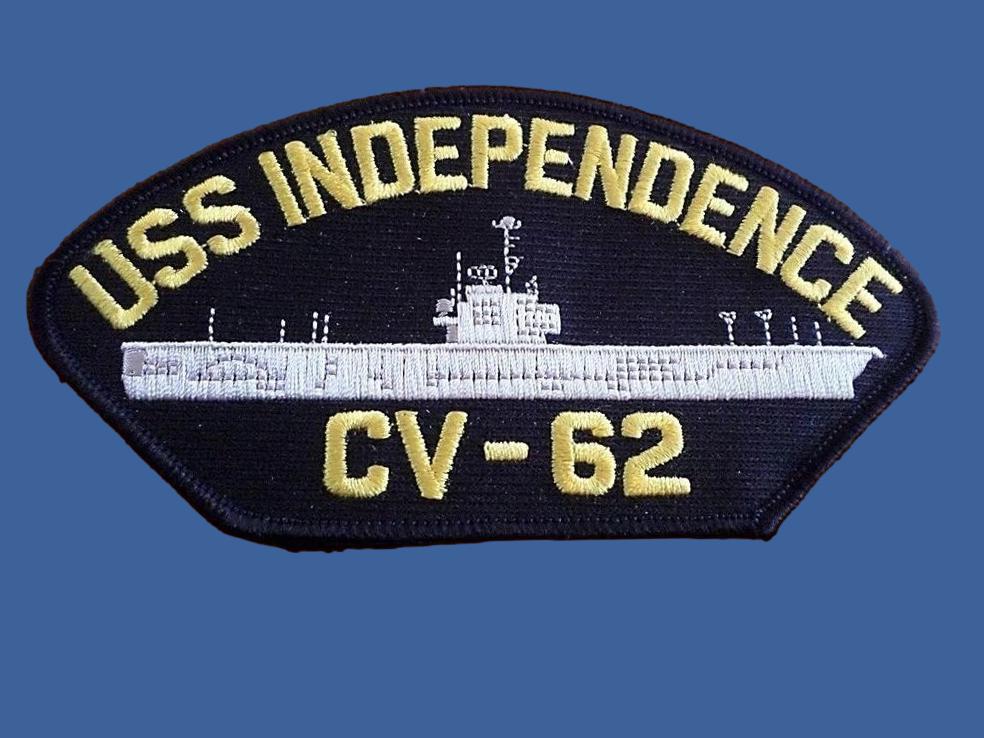 U.S NAVY SHIP HAT PATCH. USS INDEPENDENCE CV-62 CARRIER SHIP HAT PATCH U.S MADE