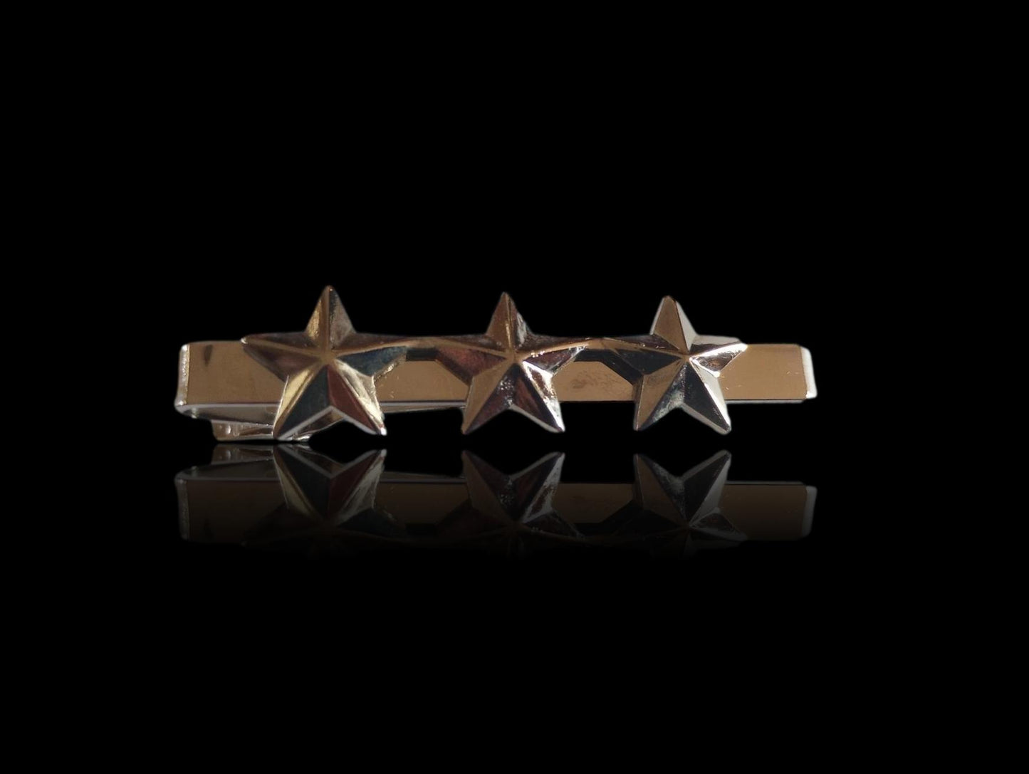 U.S MILITARY LT. GENERAL THREE STAR TIE BAR TIE TAC U.S.A MADE POLICE SILVER COL