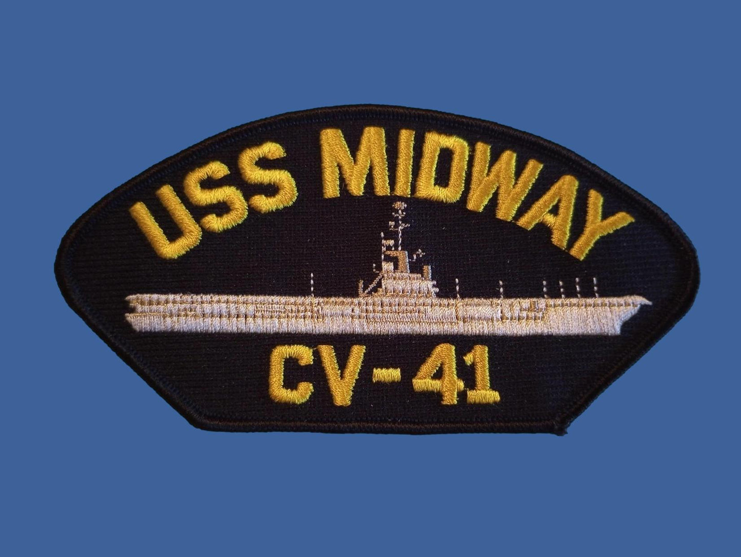 U.S NAVY SHIP HAT PATCH USS MIDWAY CV - 41 NAVY CARRIER USA MADE HEAT TRANSFER