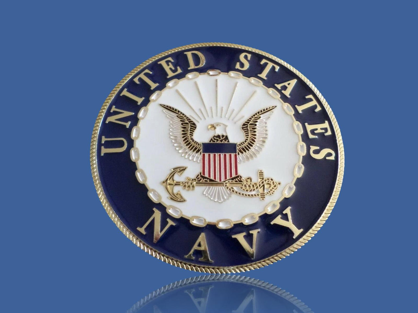 U.S NAVY AUTOMOBILE GRILL BADGE ALL WEATHER EMBLEM AUTO HOME MEDALLION