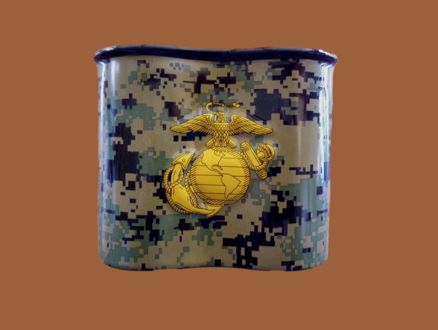 Marine Corps Canteen Cup Coffee Mug Ceramic Digital Woodland Camo USMC EGA