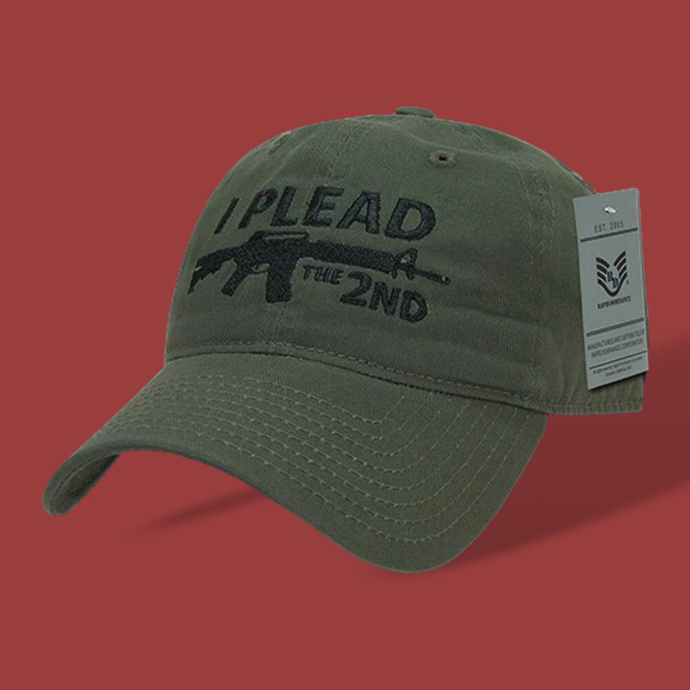 I Plead The 2nd Amendment Hat Embroidered Polo green Baseball Cap Relaxed Fit