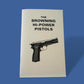 BROWNING HI-POWER PISTOLS OPERATORS MAINTENANCE REPAIR MANUAL HANDBOOK NEW