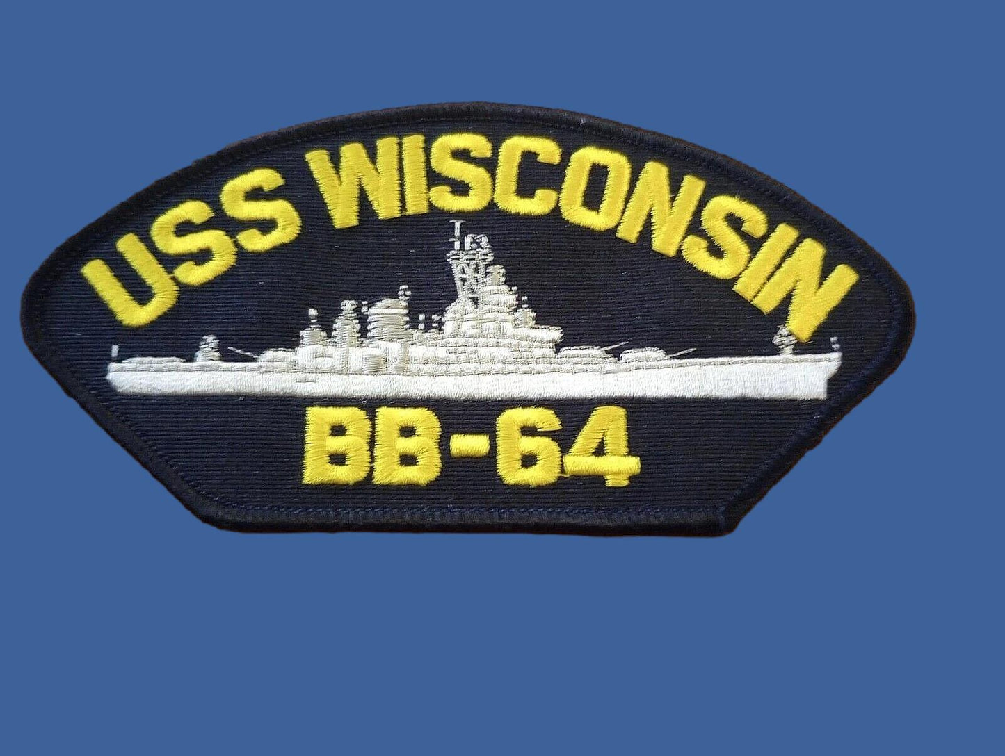 U.S NAVY SHIP HAT PATCH. USS WISCONSIN BB-64 SHIP PATCH USA MADE HEAT TRANSFER
