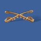 U.S MILITARY CAVALRY METAL HAT BADGES PIN CROSSED SABERS SWORDS LARGE PIN 2 1/4