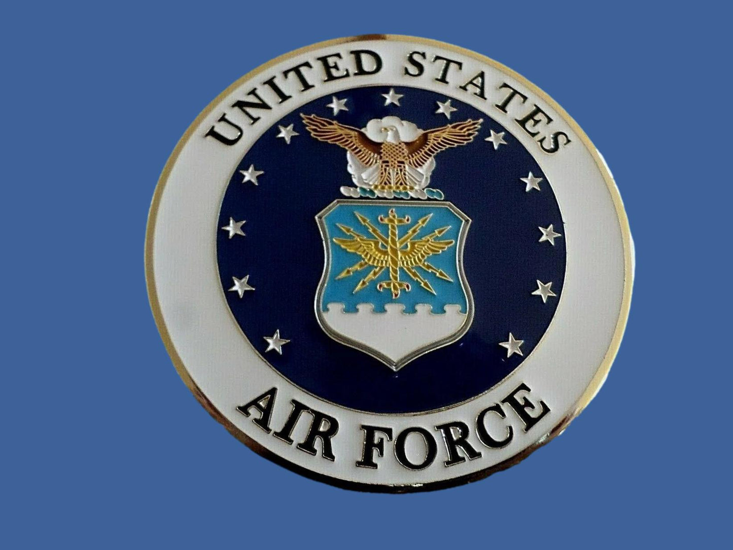 AIR FORCE AUTOMOBILE GRILL BADGE ALL WEATHER EMBLEM AUTO HOME MEDALLION