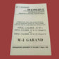 U.S ARMY M-1 GARAND HANDBOOK OPERATIONS MAINTENANCE PARTS TROUBLE SHOOTING
