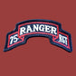 U.S MILITARY ISSUE ARMY 75th RANGER RGT TAB PATCH RANGERS SHOULDER ROCKER SCROLL