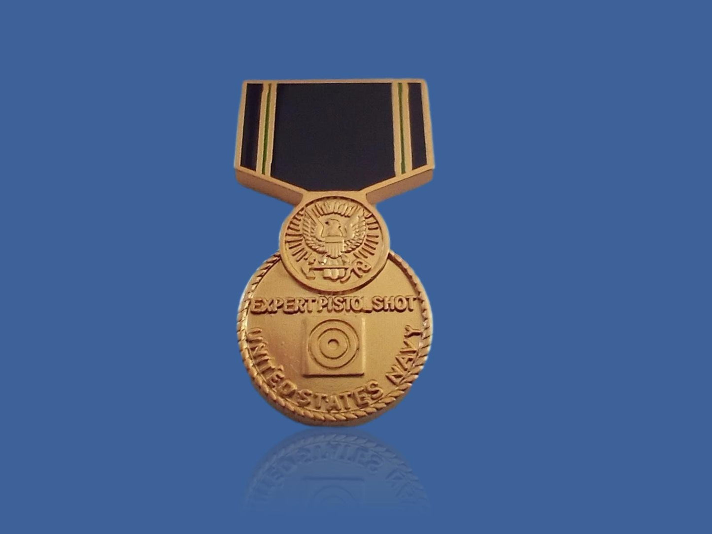 U.S MILITARY NAVY EXPERT PISTOL MARKSMANSHIP MEDAL HAT LAPEL PIN MINI SIZE