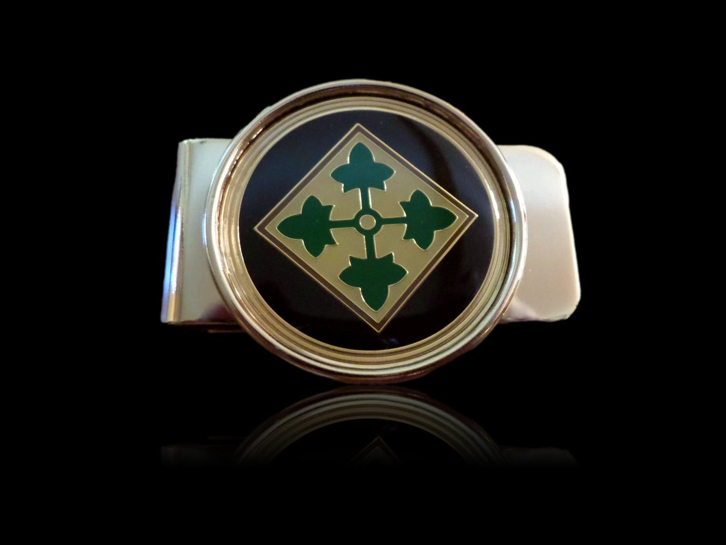 U.S ARMY 4th INFANTRY MONEY CLIP BRASS CONSTRUCTION OFFICIAL ARMY PRODUCT