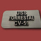 US MILITARY NAVY USS FORRESTAL CARRIER CV-59 STAINLESS STEEL MONEY CLIP USA MADE